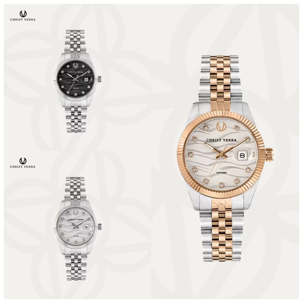 Jam Tangan Wanita Chris Verra CV 12487L CV 12487 Original Bergaransi