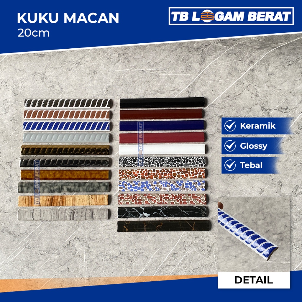 Kuku Macan Keramik 20cm Bon Bon Glossy Tebal