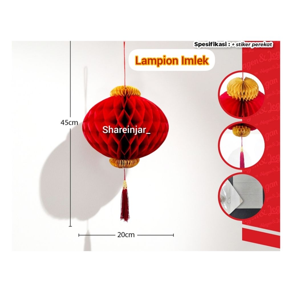 Dekorasi Hiasan Gantungan Lampion Kertas Imlek-Ornament Sincia Lampion Imlek CNY