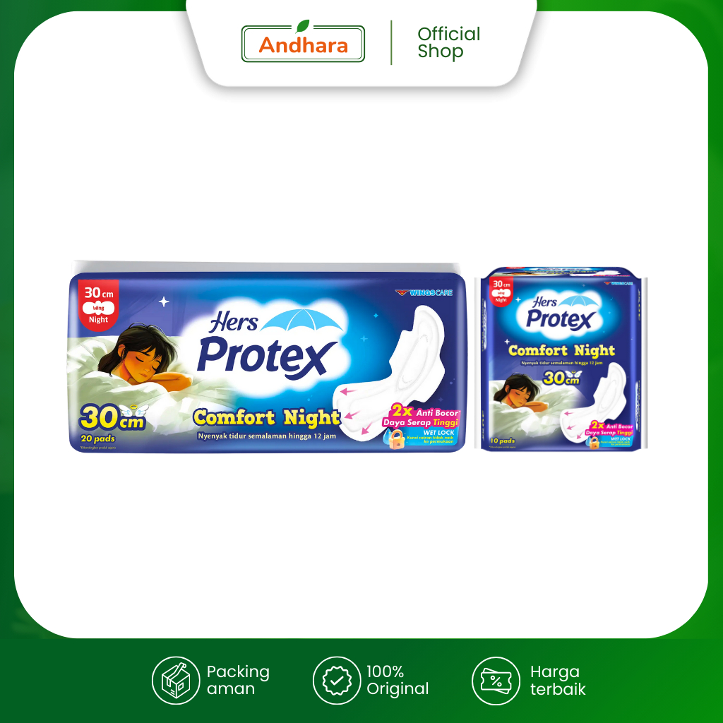 Hers Protex Comfort Night 30cm  - Pembalut Malam