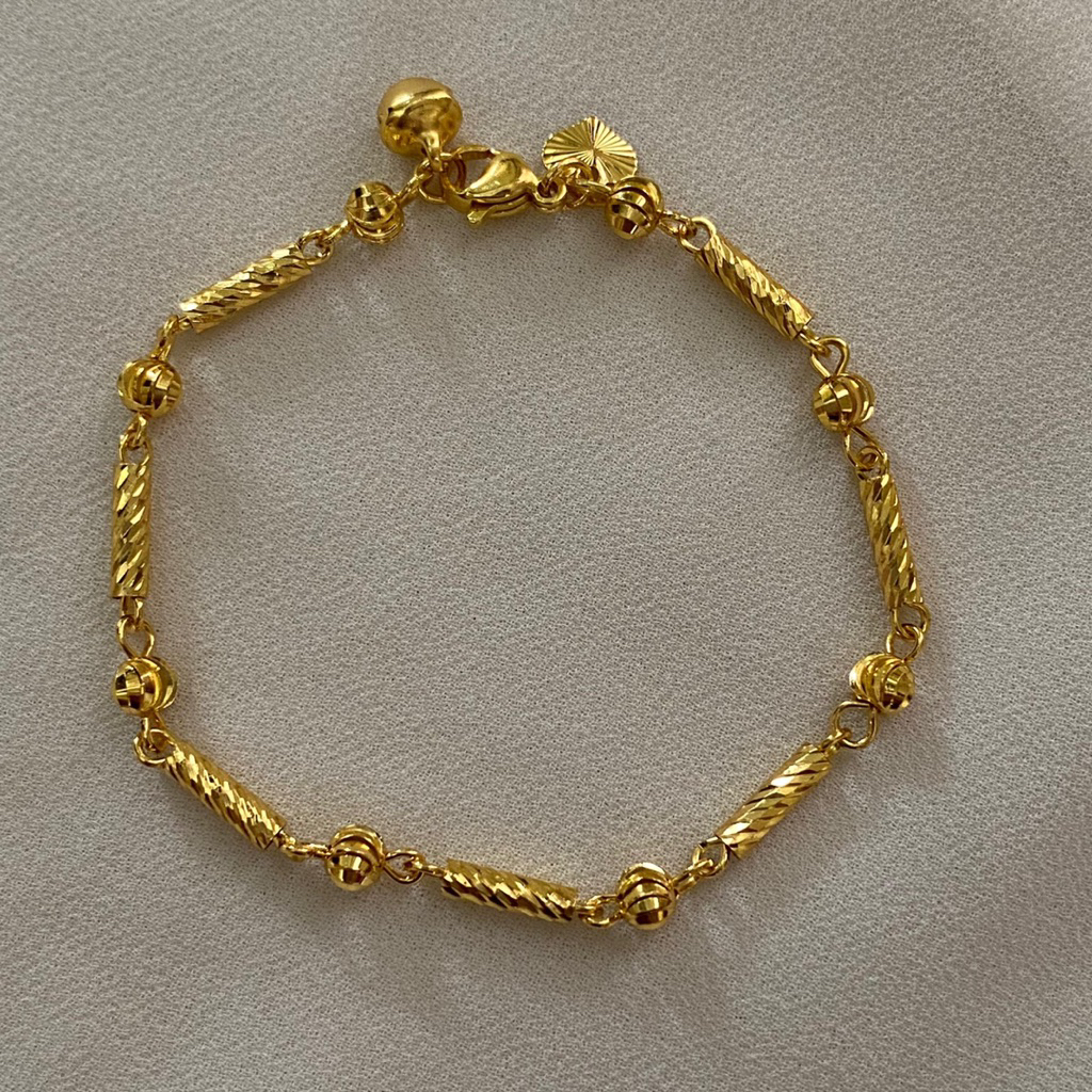 Gelang bambu boba kecil mirip emas asli 24k