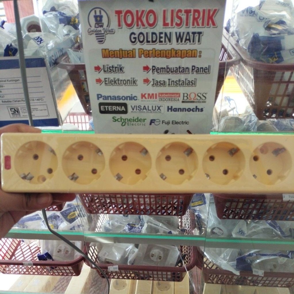 Stop Kontak 6 Lobang/ Cok Cabang 6