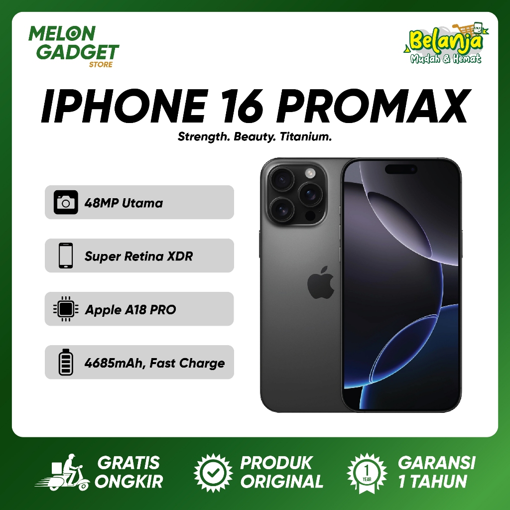IPHONE 16 PROMAX 256GB 512GB 1TB JAMINAN BARU GARANSI IBOX