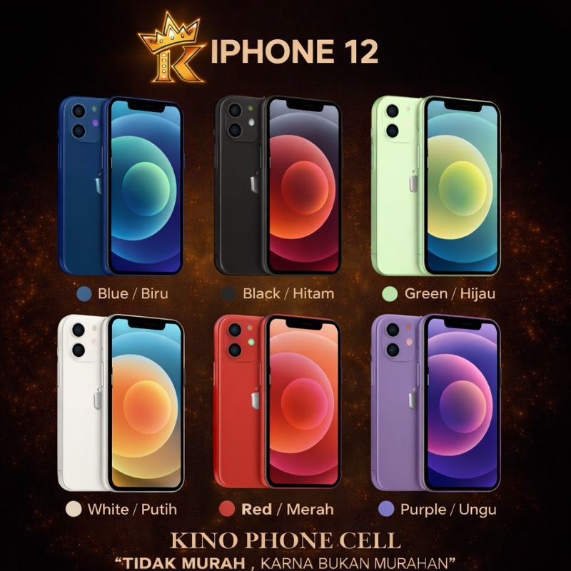 IPHONE 12 & 12 Mini Second Ori 128GB 256GB All Varian Bekas Buble Pack Kino Phone Cell