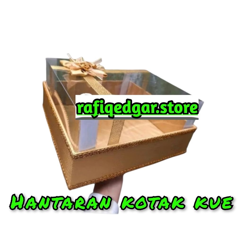 Souvenir hantaran mika kotak kue model pita 1set
