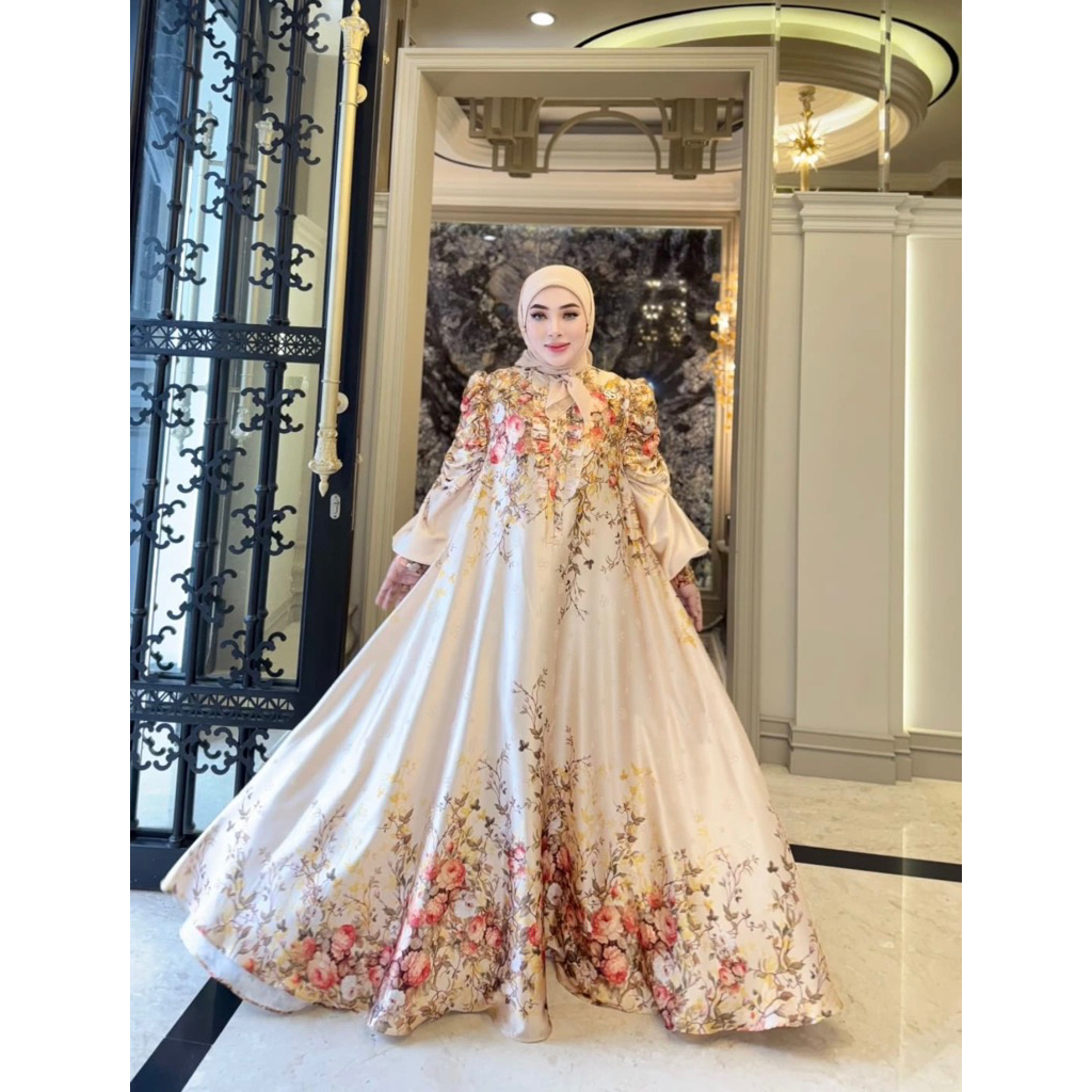 DRESS FLORAL SS PREMIUM + HIJAB