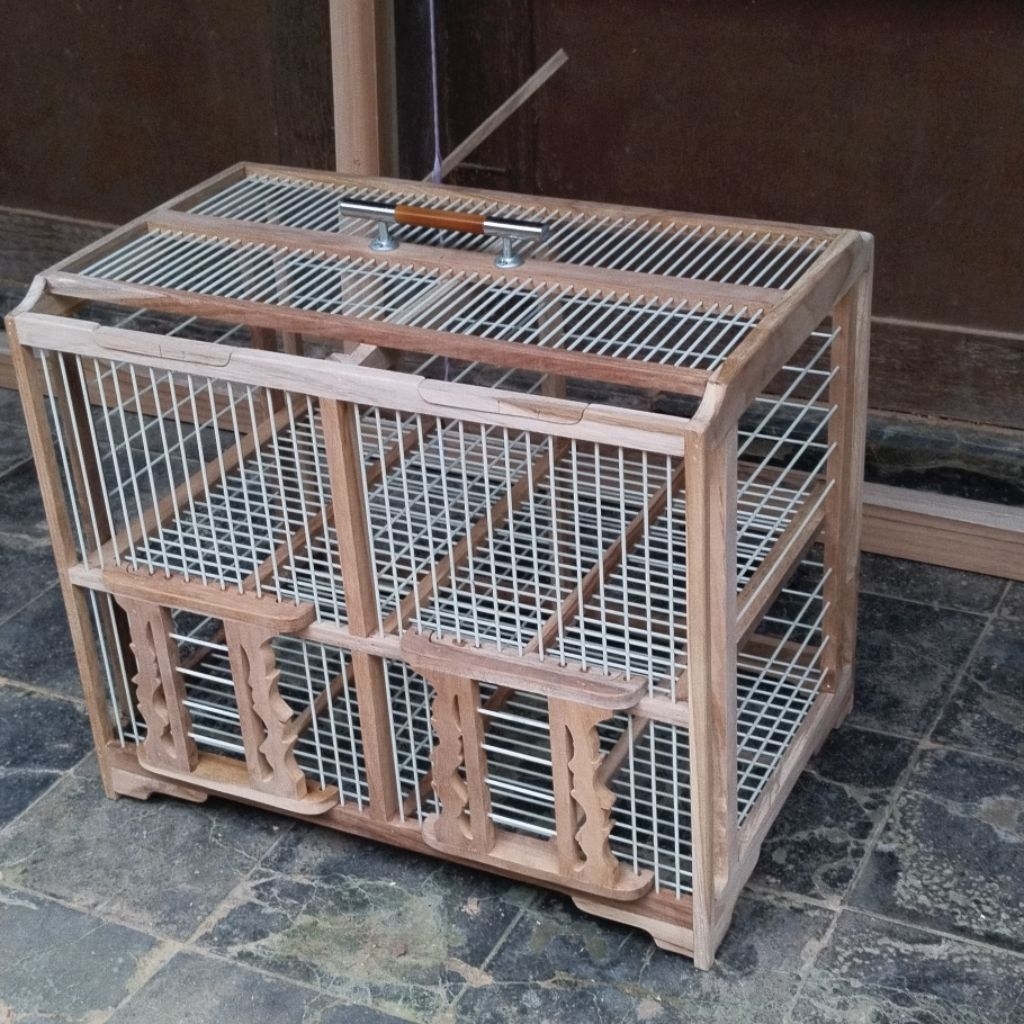 Dongdang merpati 4 pintu / 2 pasang ( Sangkar Ambrukan/rakitan + Ruji Fiber )