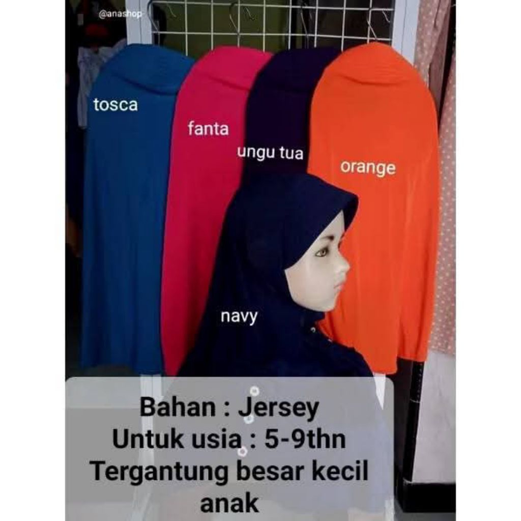 Hijab instan/Hijab instan anak/Jilbab anak Jersey