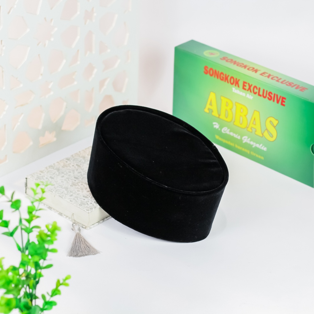 ABBAS PECI SONGKOK HITAM KOPIAH ANAK DEWASA ABBAS POLOS MURAH