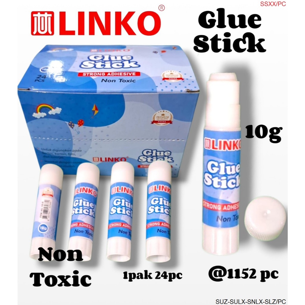 (1 Pcs) Lem Glue Stik LINKO 10 Gram - Non Toxic - Glue Stik - Lem Stik/Per Pcs