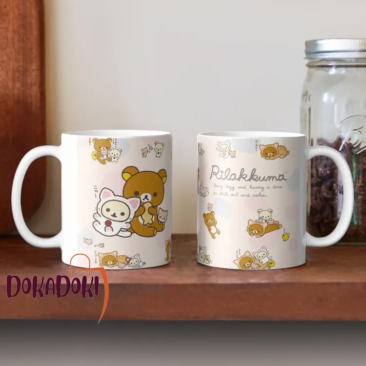 Mug Keramik Rilakkuma Lucu Tema Kucing Neko San-X Hadiah Koleksi