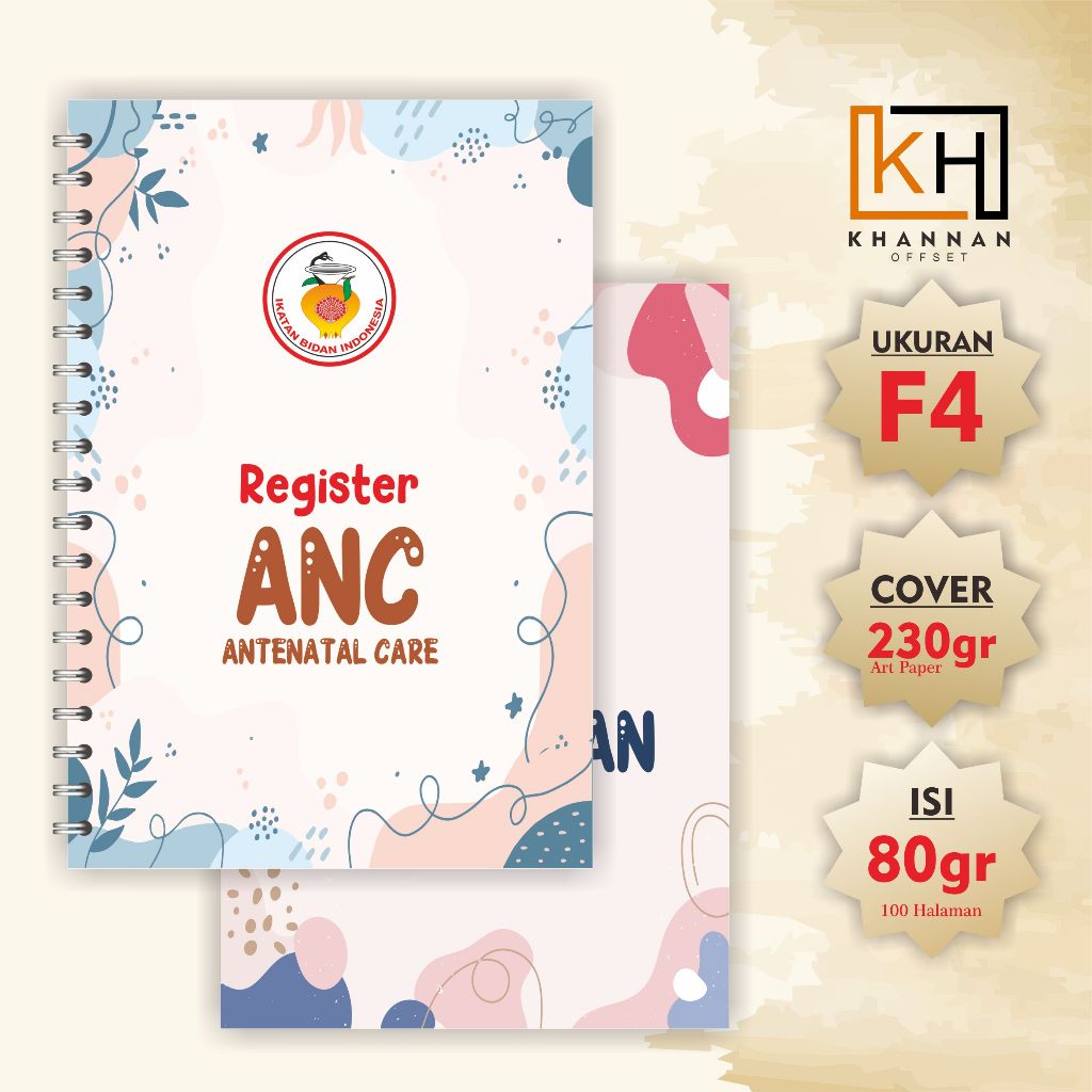 Buku Register kebidanan ukuran F4, register harian bidan, lembar keterangan bidan, buku administrasi