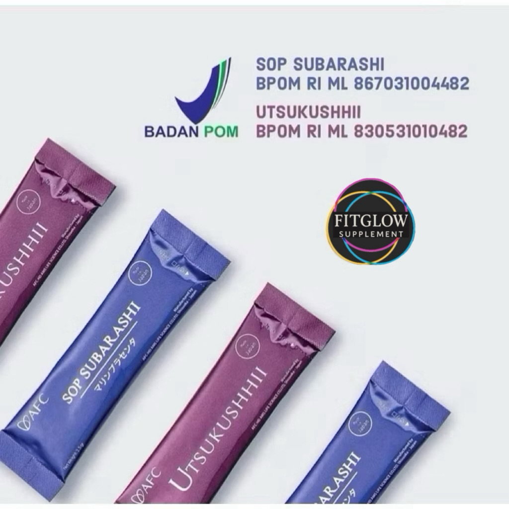 (ECER 1 SACHET) PROMO AFC SOP SUBA SUBARASHI HIKARI UTSUKUSHHII GOLD MADE IN JAPAN ORIGINAL Suplemen