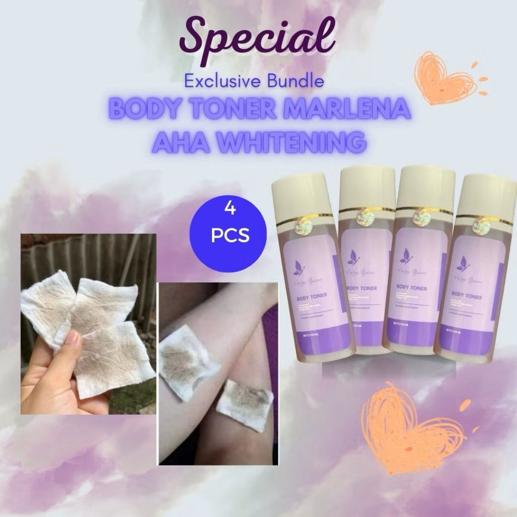 4 PCS) TONER MARLENA KELUPAS BADAN BPOM Mengangkat Sel Kulit Mati