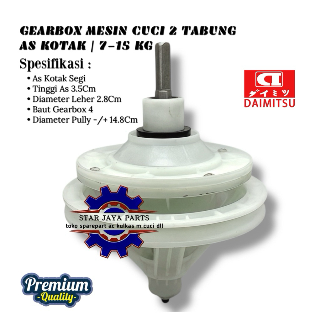 Gearbox / Girbox Daimitsu As kotak Mesin Cuci 2 Tabung Original