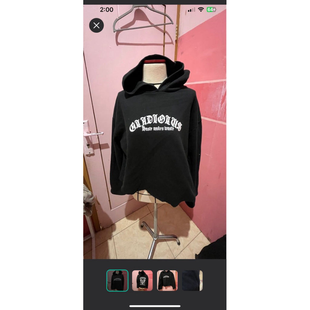 hoodie punk / skena / emo / grunge / hitam / punk