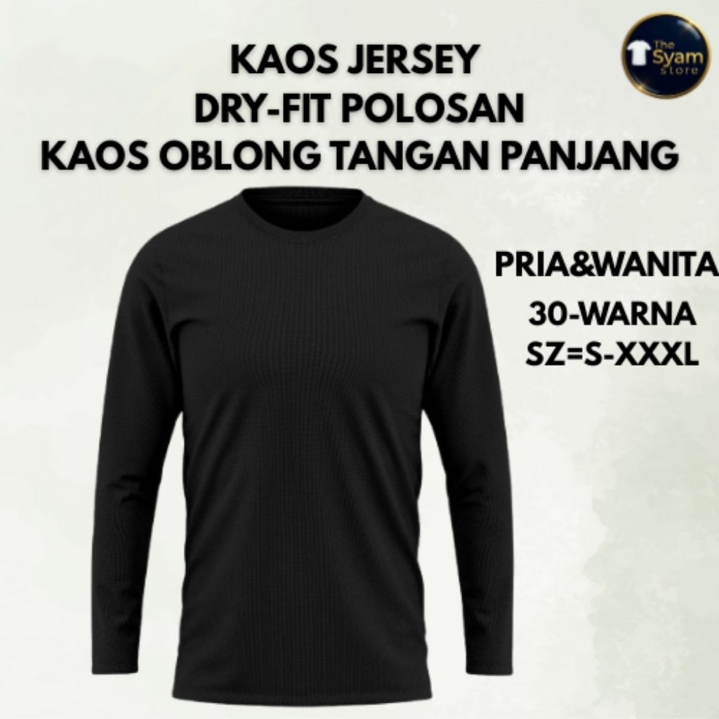 Kaos Olahraga Lengan Panjang Dryfit Unisex | Kaos polos Lengan panjang | Kaos Olahraga | Kaos Joggin
