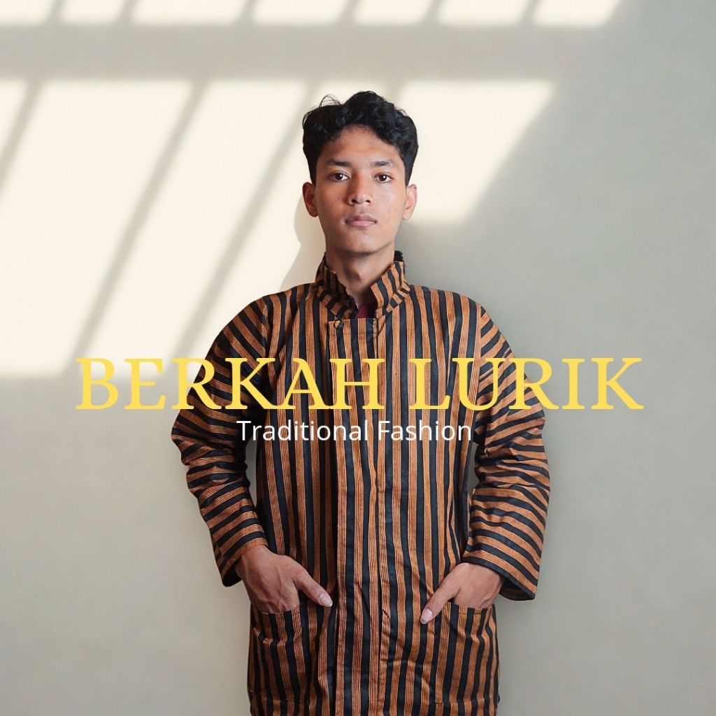 Setelan baju adat pria|Baju lurik bonus blangkon|Setelan lurik pria|set surjan lurik