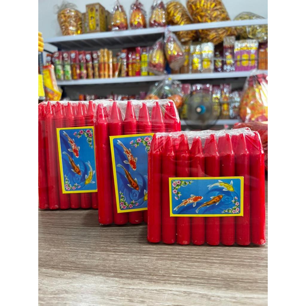 Lilin Batang Warna Merah 10cm 14cm 15cm Isi 24Batang 18Batang Lilin Merah