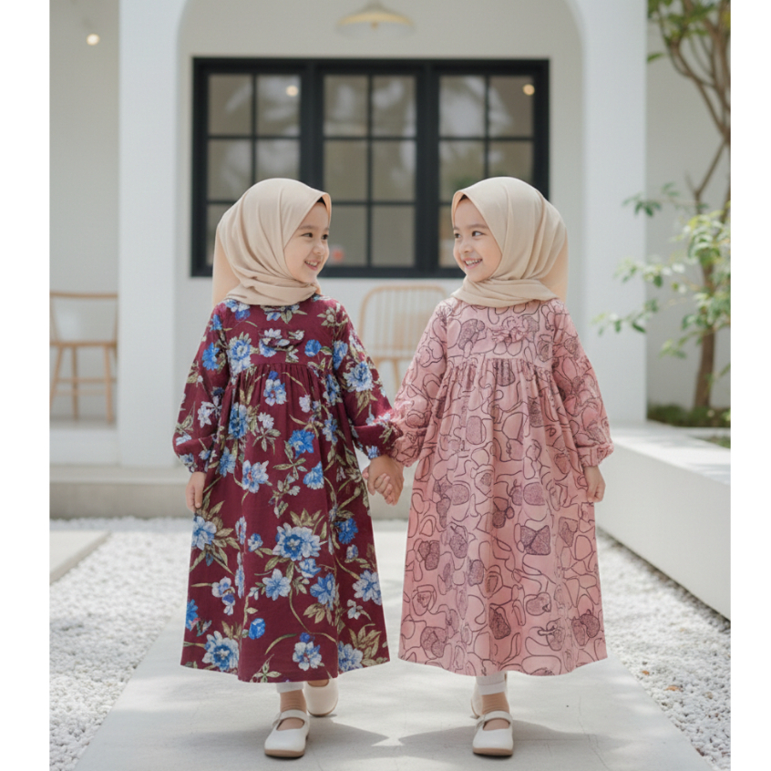 BISA COD - REALPICT Gamis Anak Lucu Sadiyah