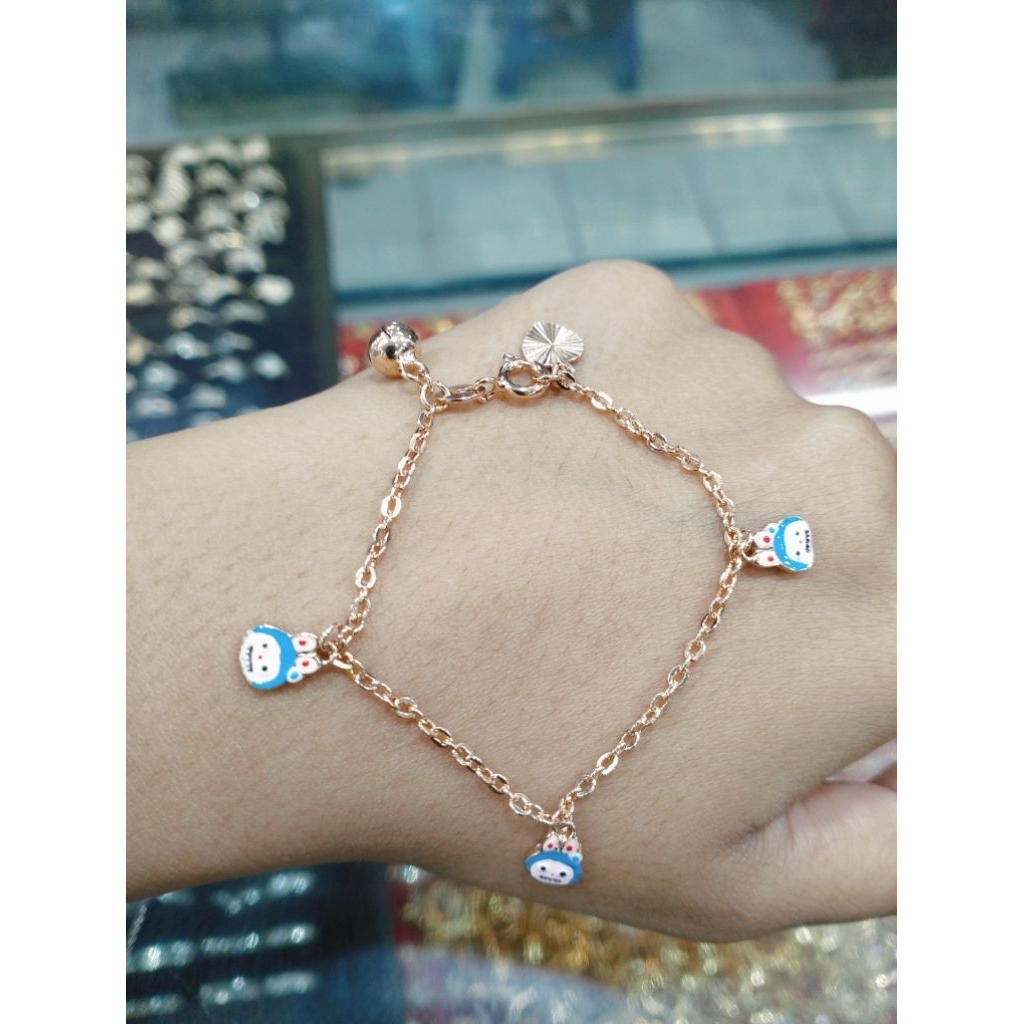 Gelang anak Rante rose gold perak 925