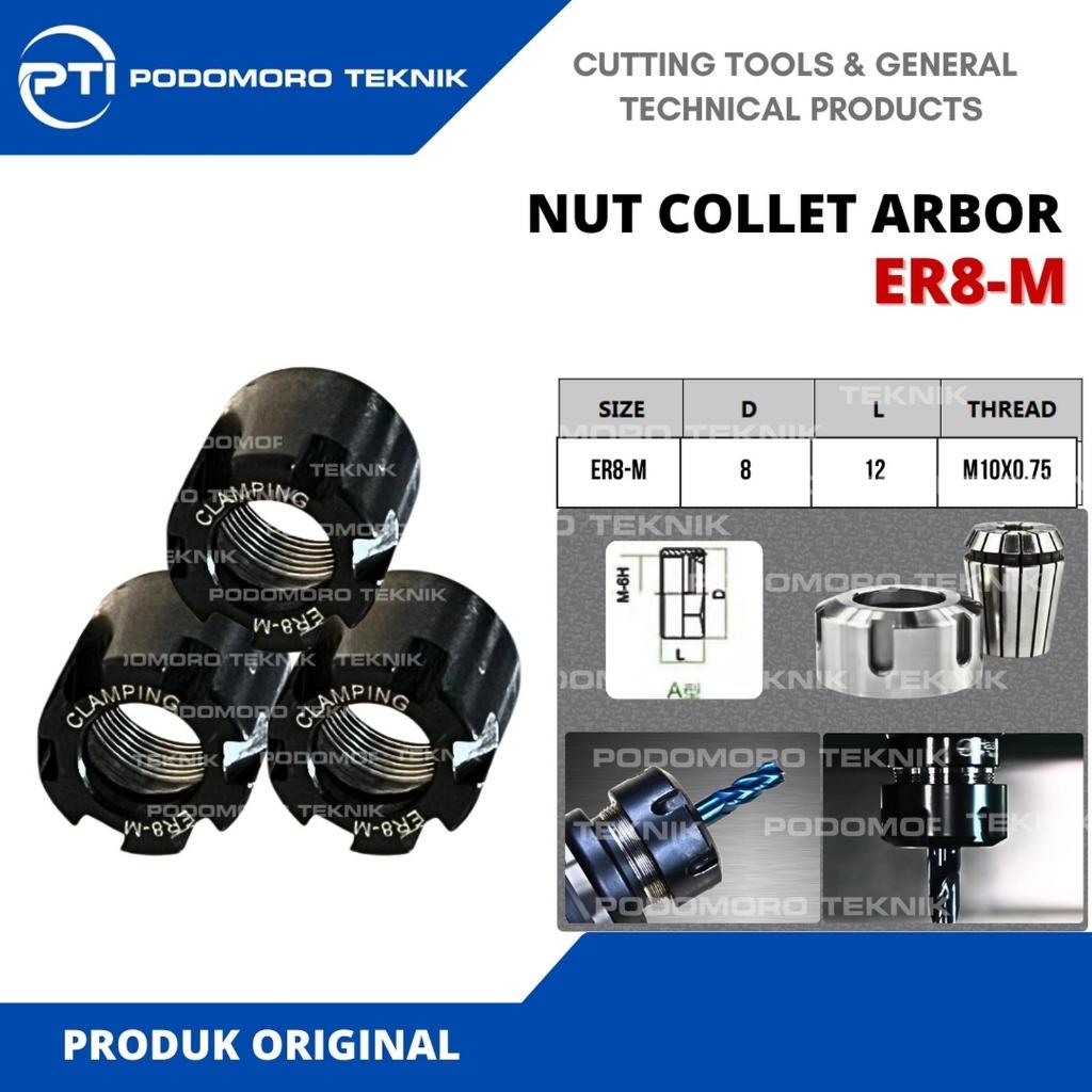 Nut Collet ER8 M Clamping Nut Collet Chuck ER 8 Mur Spindel Tutup Arbor Pengunci Cekam