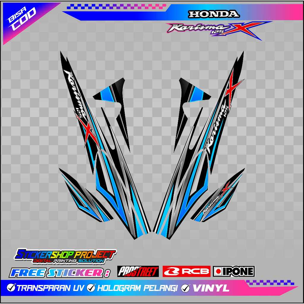 STRIPING VARIASI LIST MOTOR HONDA KARISMA X 125 / STIKER VARIASI MOTOR HONDA KARISMA X 125