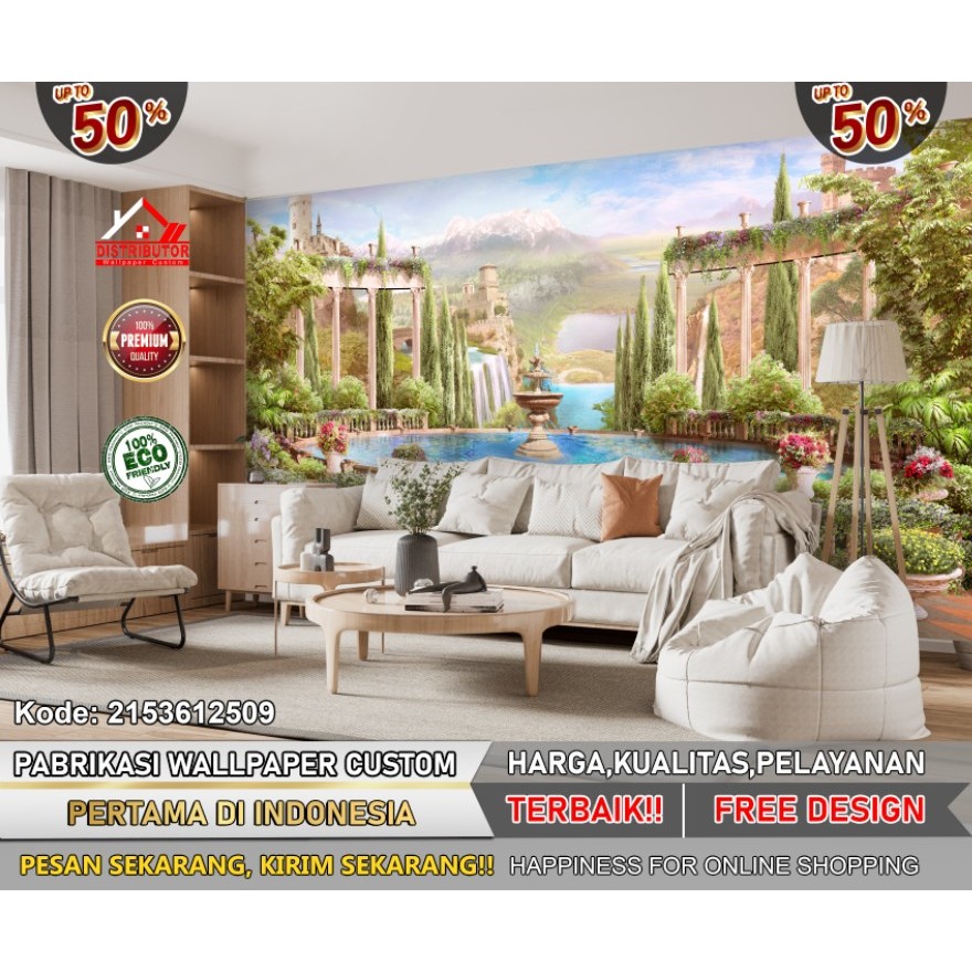 Wallpaper Dinding Custom 3D Pemandangan | Wallpaper Dinding | Wallpaper Custom | Wallpaper 3D