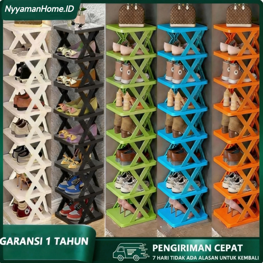 Rak Sepatu Tempat Sepatu Rak Sepatu Susun Tertutup X tempat Rak Sepatu Susun Silang Murah Plastik Ku