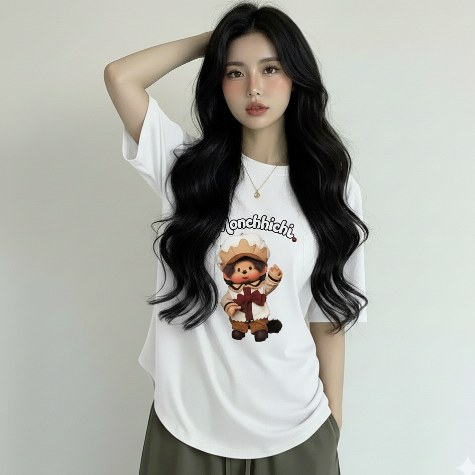 Atasan Oval Kekinian Slim Fit Y2k Motif Boneka