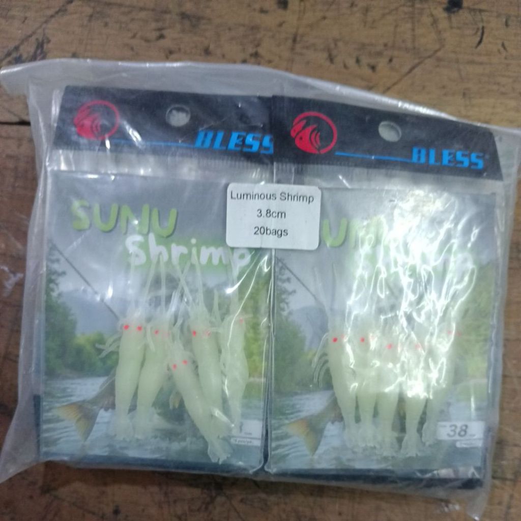 [Grosir 20bks] Umpan bless ikan sunu kerapu model udang 40mm