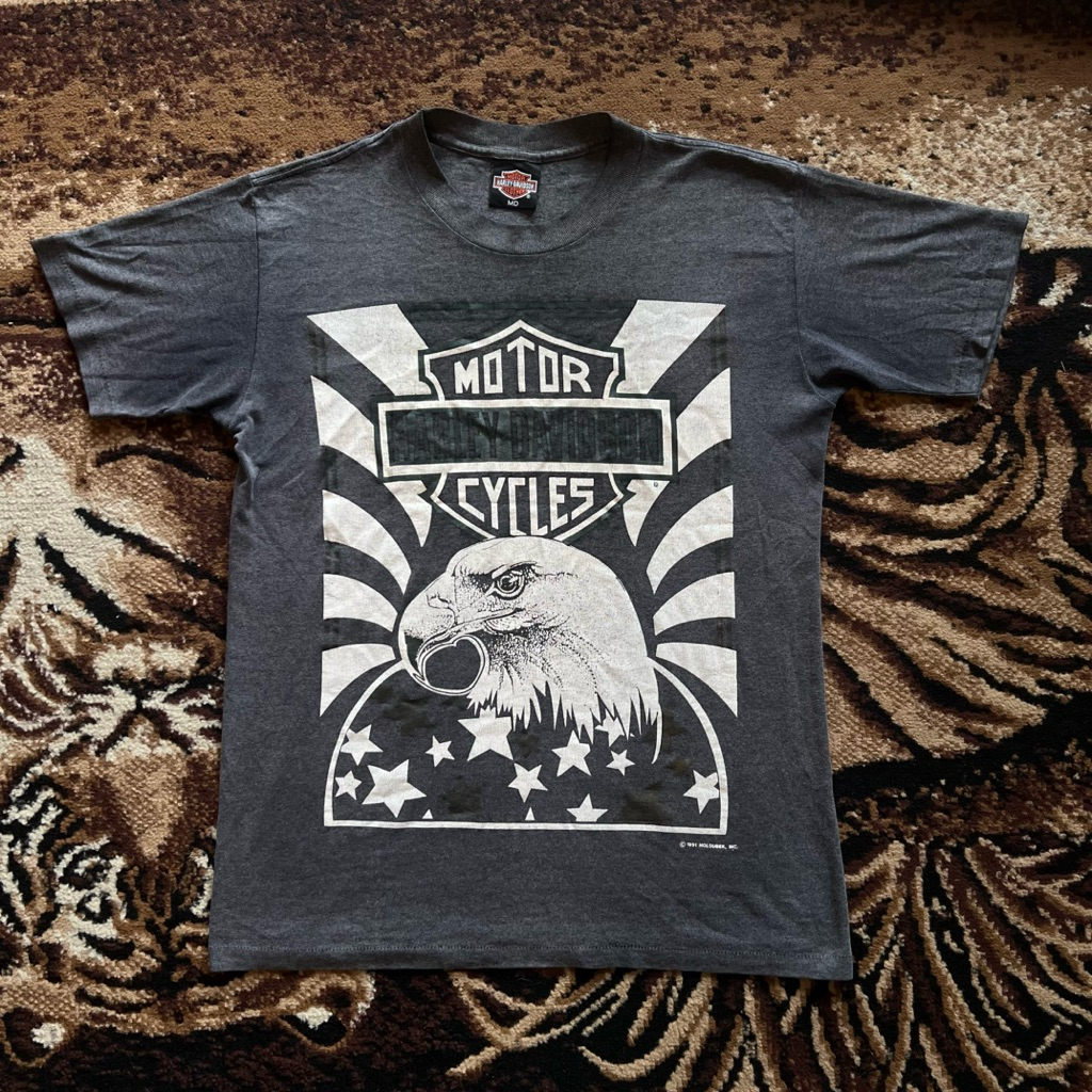 rare item tshirt harley davidson vintage late 80s 50/50