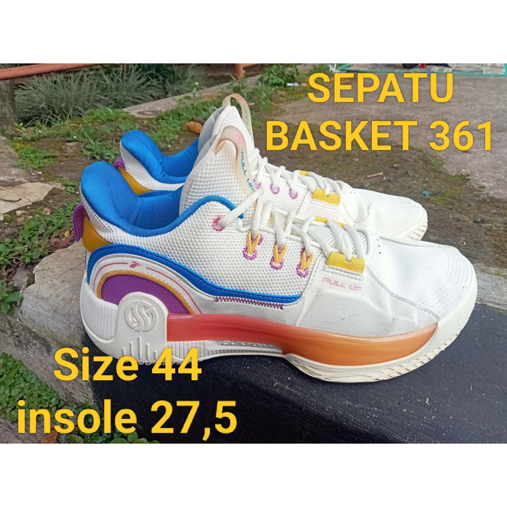 Sepatu Basket 361 Second Size 44 insole 27,5