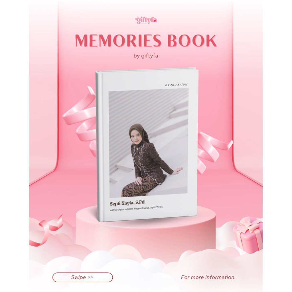 Memories Book Custom Foto – Buku Kenangan Graduation, Keluarga & Anniversary | Bisa Request Cover
