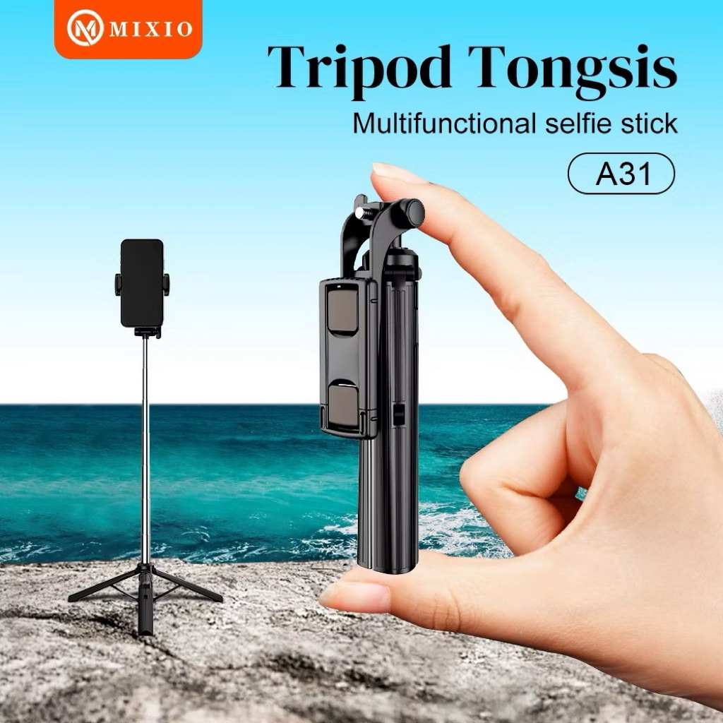 MIXIO A31 80CM Mini Tongsis Bluetooth Selfie Stick Tripod