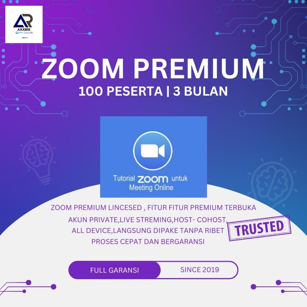 ZOOM PREMIUM | 100 Peserta 3 Bulan  Lincesed | Termurah Bergaransi Full