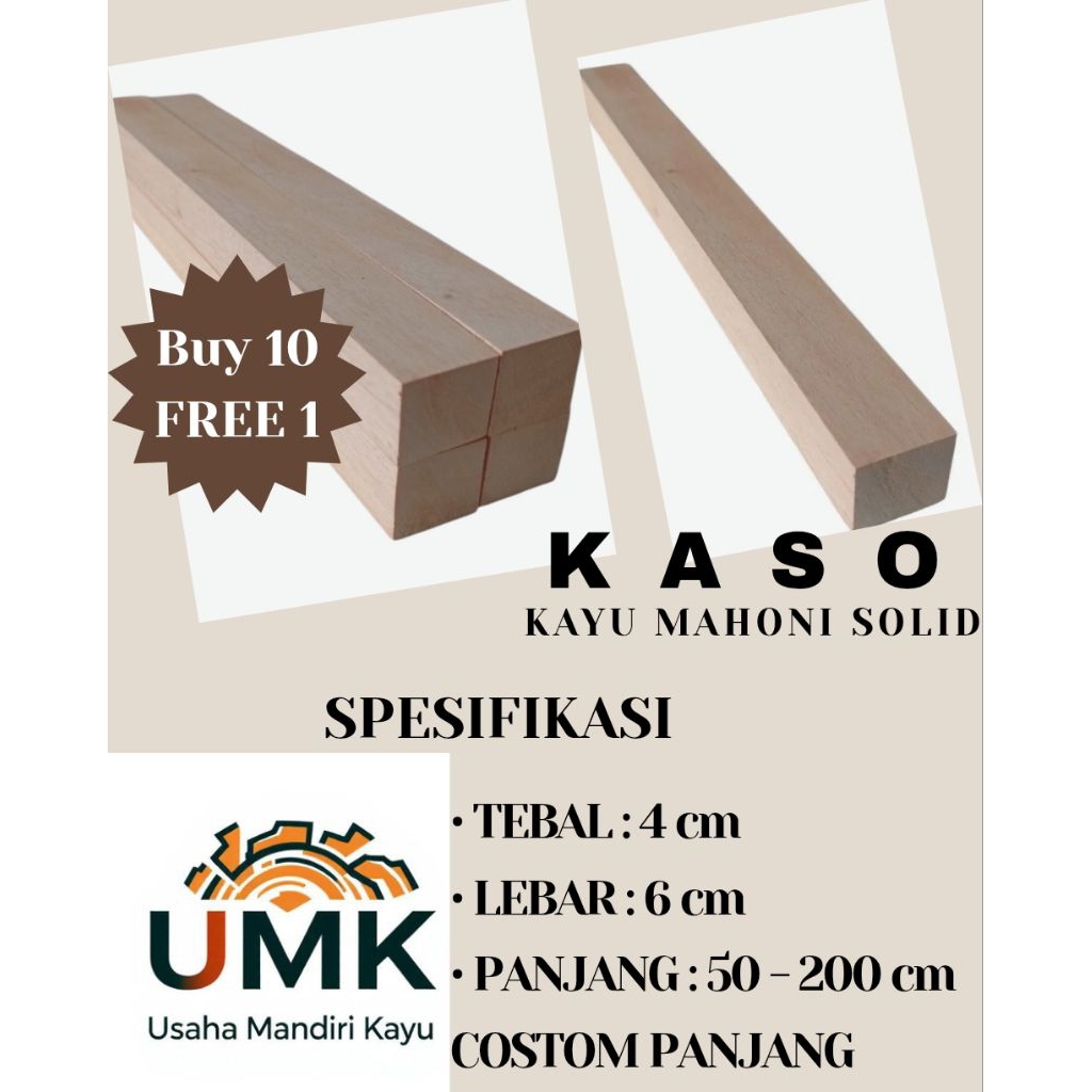 KASO 4X6 KAYU MAHONI