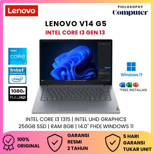 LAPTOP Lenovo V14 G5 I3 Gen 13 16GB 512GB SSD Windows 11 14.0" FHD