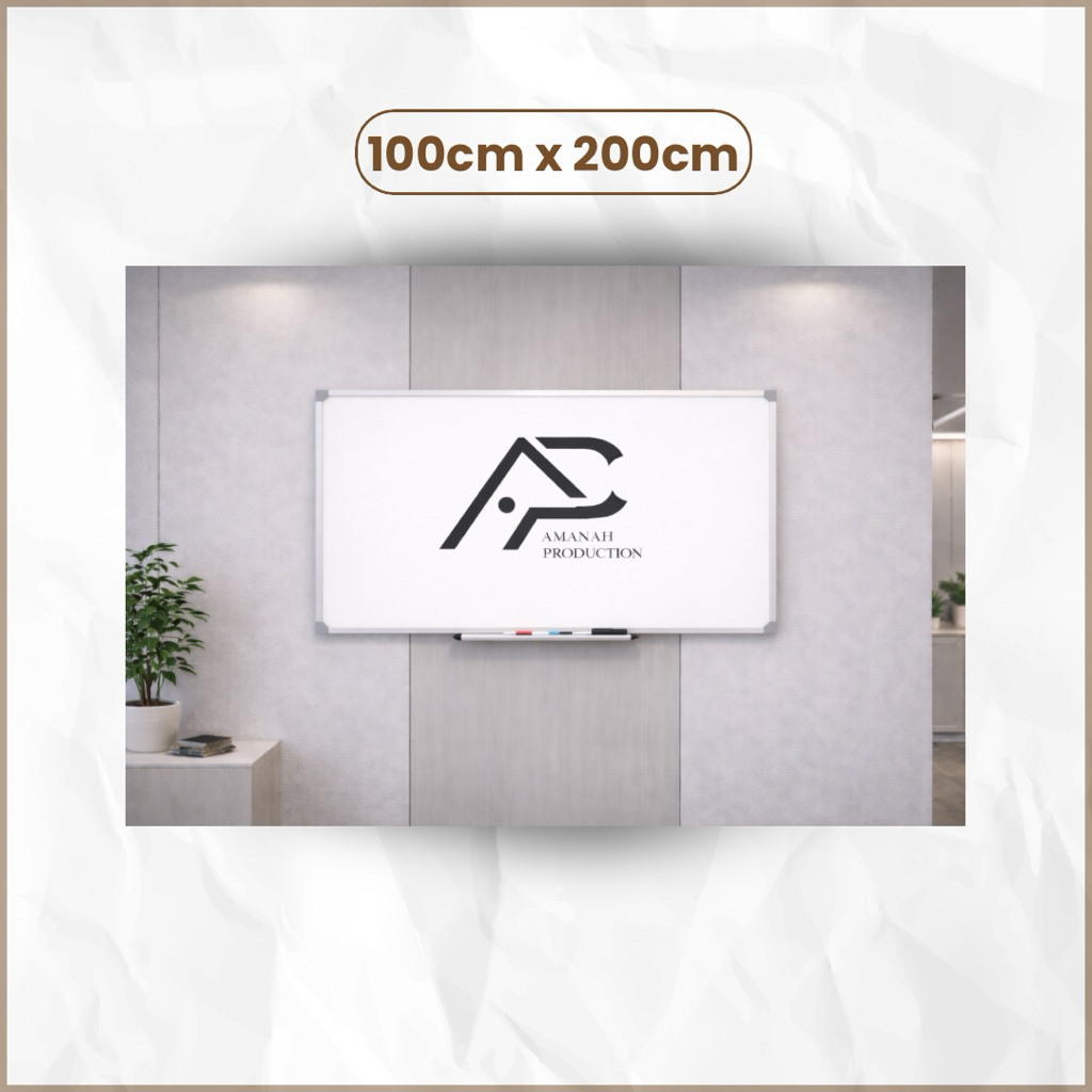 WHITEBOARD 100 X 200 | PAPAN TULIS PUTIH 100 x 200 cm