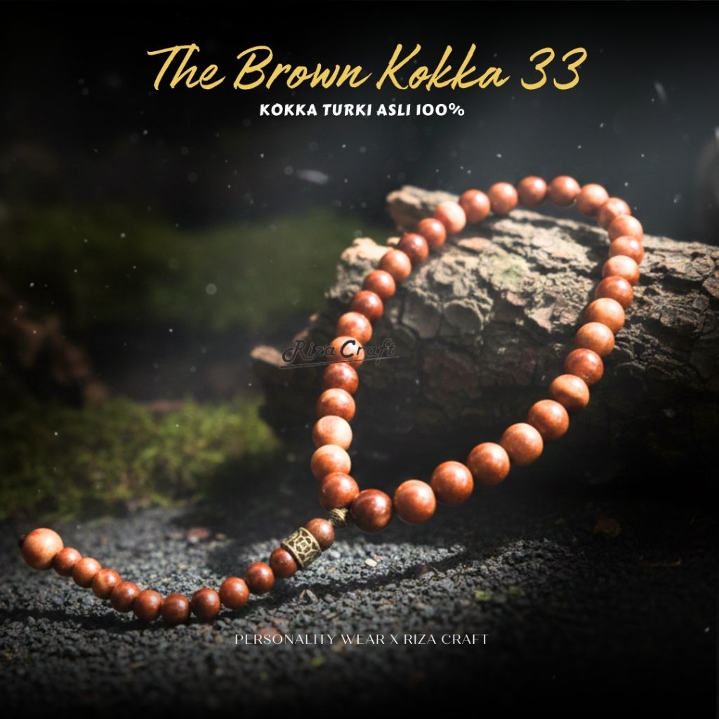 Tasbih 33 Butir Aesthetic Kayu 33 Butir Kokka Kaukah Koka Jumbo Besar 12mm ASLI 100%