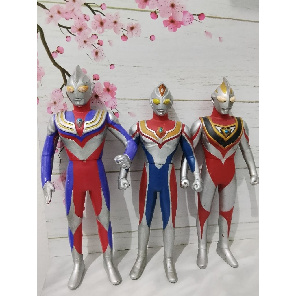 Set Ultra Hero Series TDG Ultraman Tiga Dyna Gaia Original Bandai Sofubi | Series Ultraman Tiga Dyna