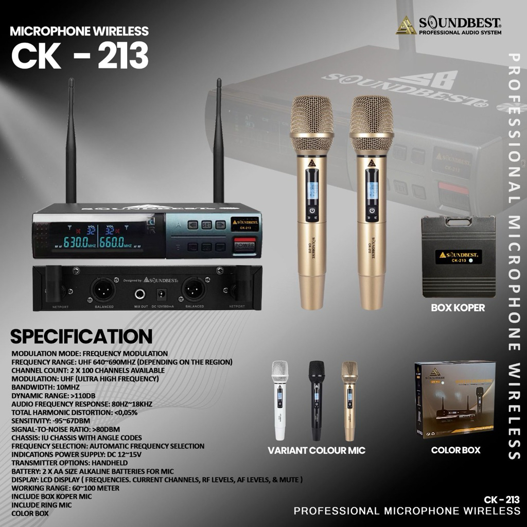 Mic Wireless Soundbest CK 213 Original Soundbest CK213