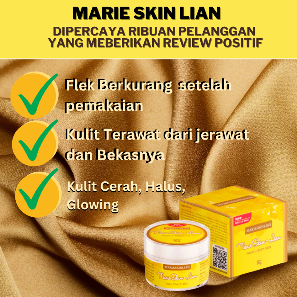 MARIE SKIN Lian Cream Original BPOM Mencerahkan Kulit Mencegah Keriput Flek Hitam