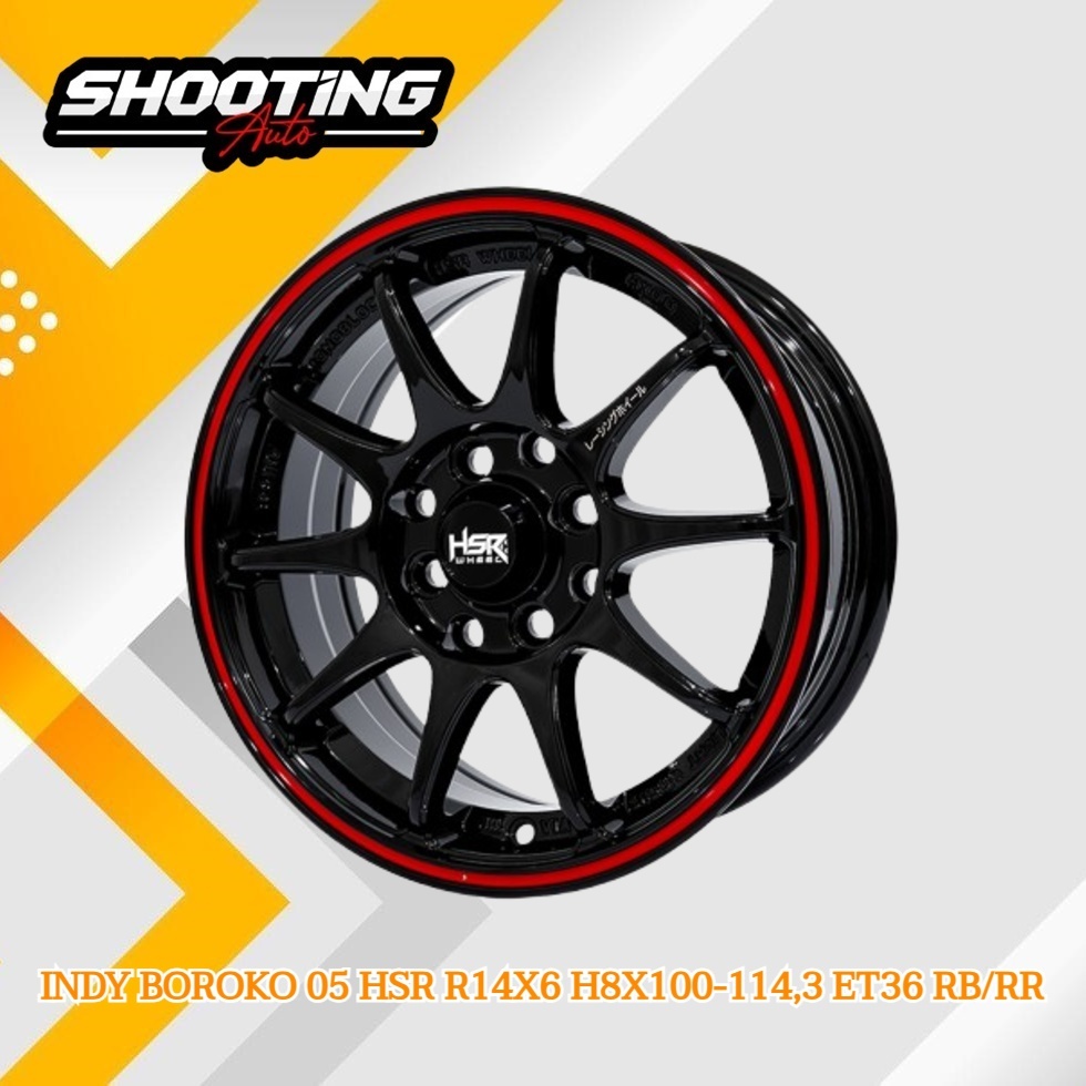 READY VELG RACING 14 HSR INDY BOROKO LEBAR 6 DOUBLE PCD 4x100/114,3 PROMO PELEK R14 MOBIL AGYA BRIO