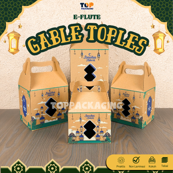 Gable Box E-Flute Box Idul Fitri Toples Tabung 250gr 500gr Kotak Hampers Souvenir Kue Kering Lebaran