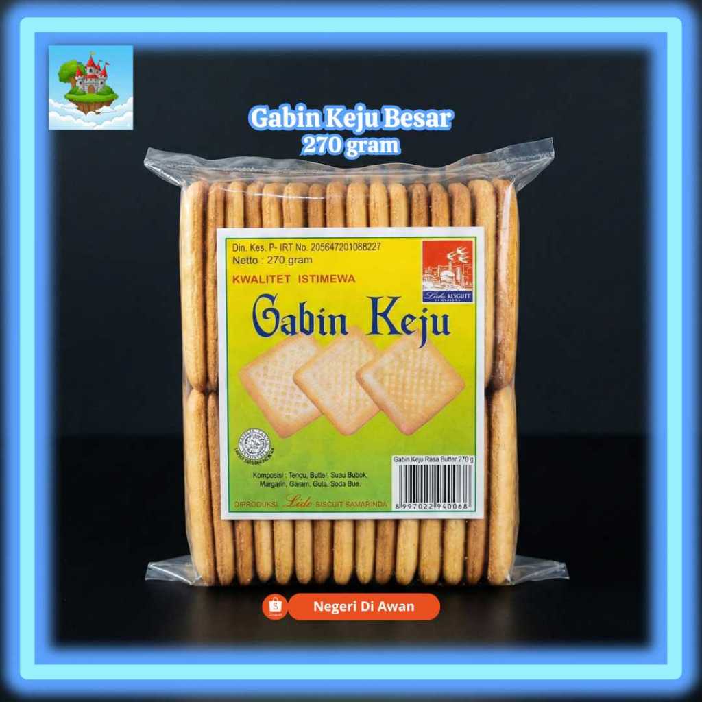 Gabin Keju Lido Samarinda 270gr - Biskuit Gabin Rasa Butter Kwalitet Istimewa