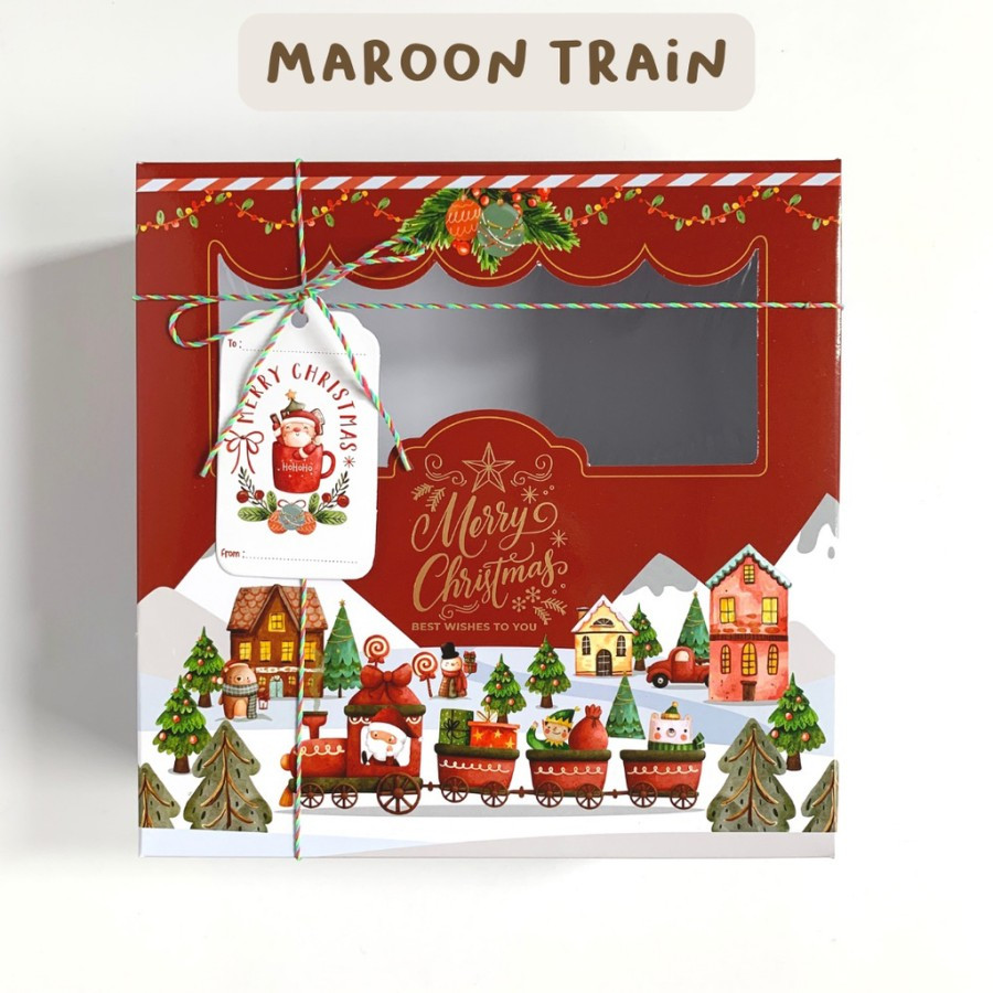 Box Natal 20x20x7cm Kotak Kue Lapis Legit Dus Hampers Christmas