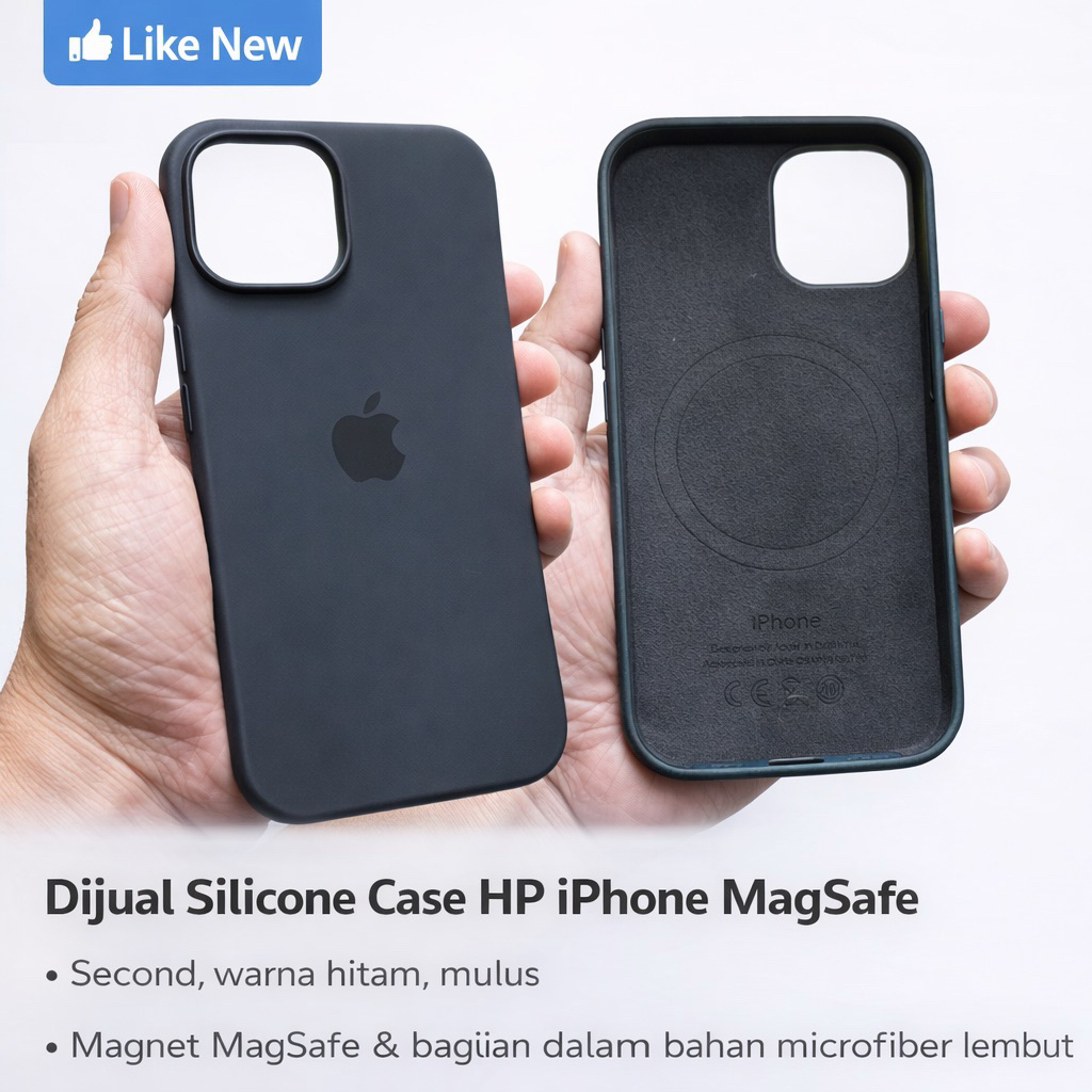 [SEKEN] IPHONE 15 SILICONE CASE BLACK WITH MAGSAFE ANIMATION LIKE ORI