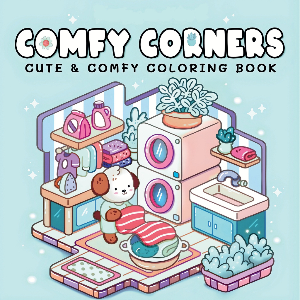 COMFY CORNERS Digital Coloring Book PDF 40 Halaman/Page
