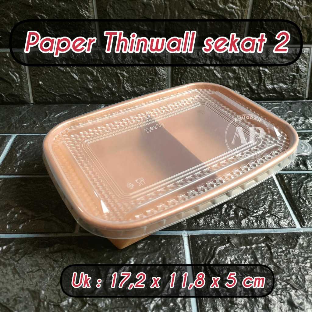 Paper Thinwall Sekat 2 / paper lunch box sekat 2 uk 1000 ml PER SLOP